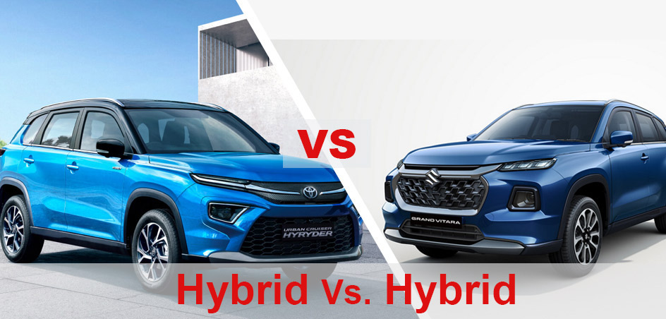 Maruti Suzuki Grand Vitara Hybrid Vs. Toyota Urban Cruiser Hyryder ...